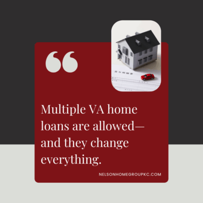 Graphic explaining how multiple VA home loans are allowed and help veterans build long-term real estate wealth.