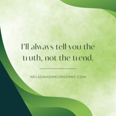 Quote graphic stating “I’ll always tell you the truth, not the trend,” placed over a soft green gradient with abstract curved shapes.