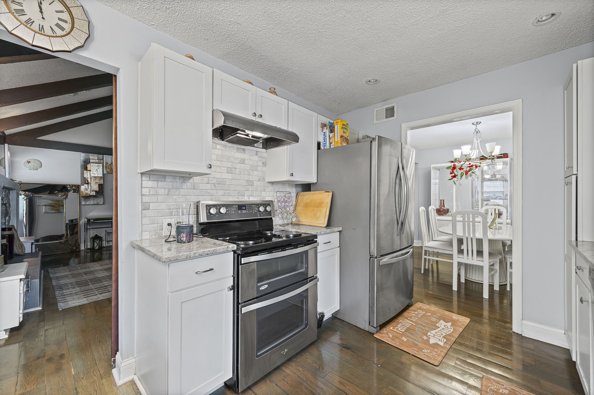 Refreshed kitchen with double oven range