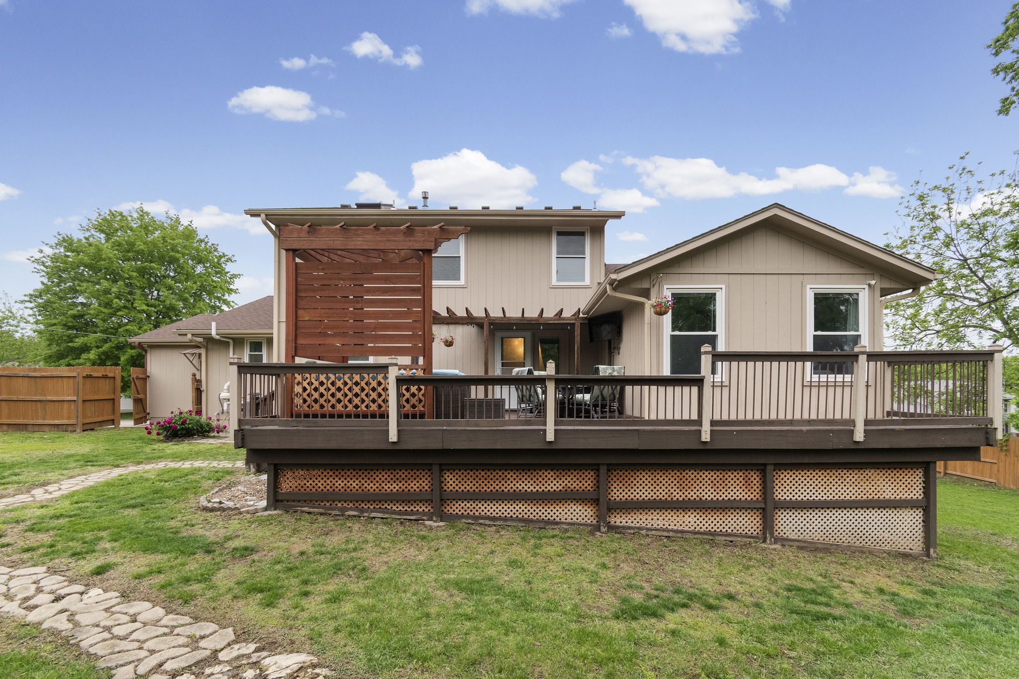 Deck extending the outdoor living space