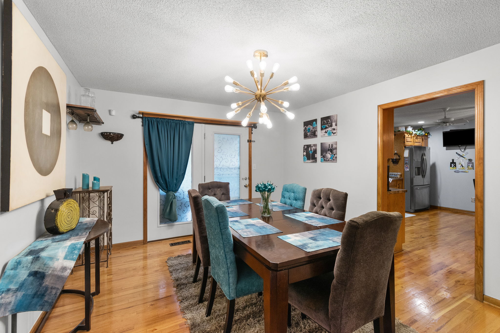 Formal dining that flows into the kitchen