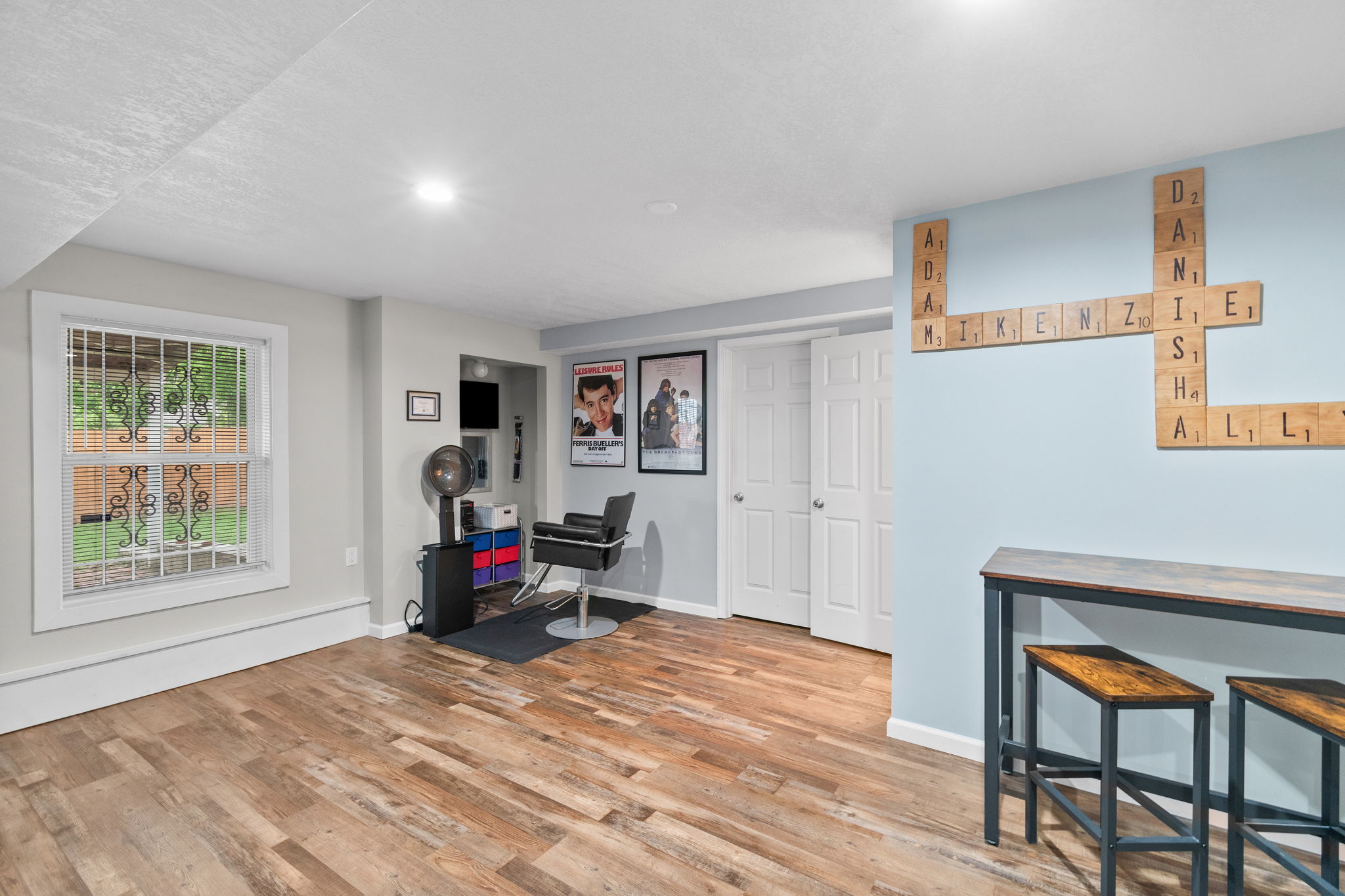 Basement bar space — built for game nights