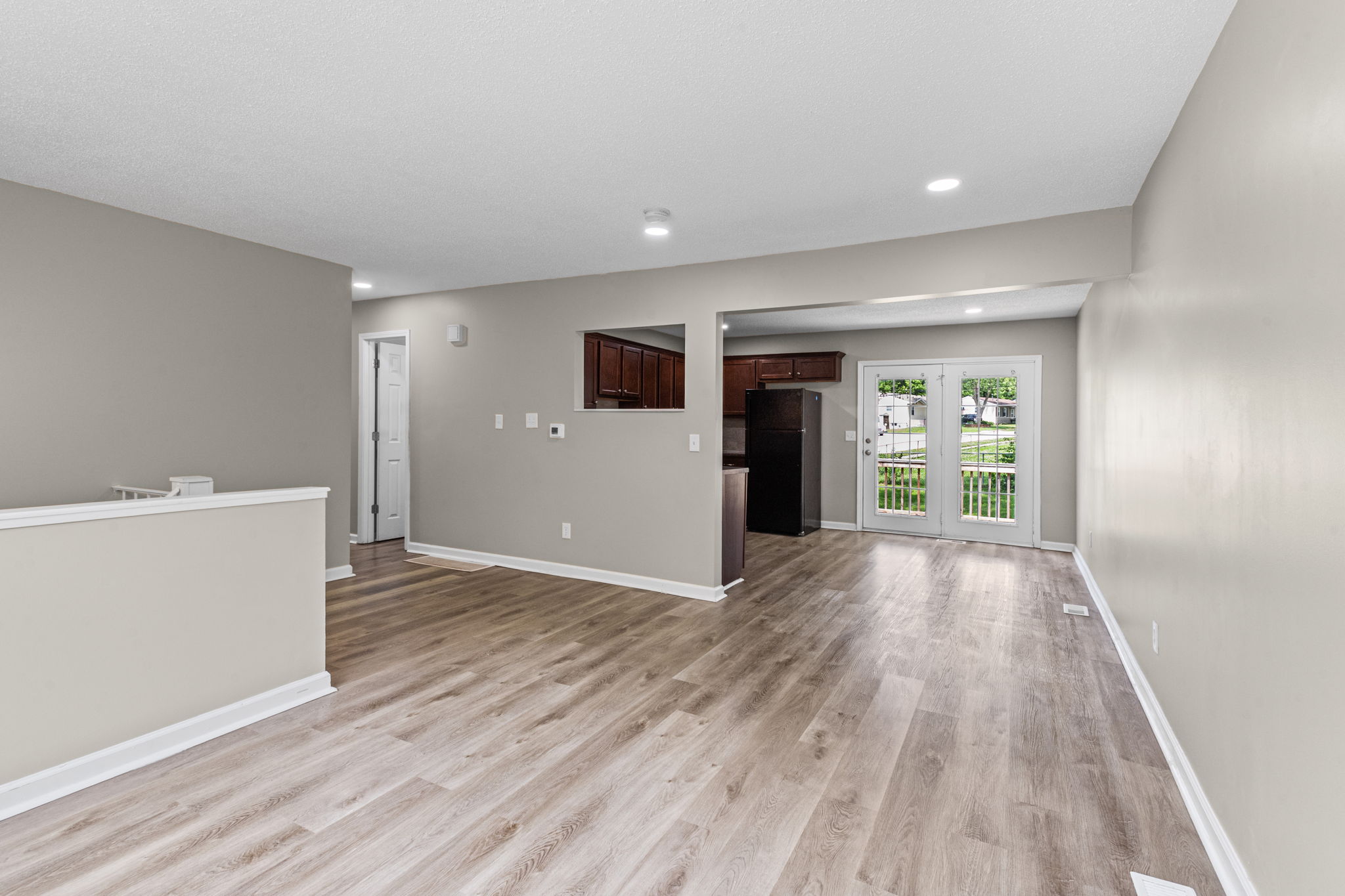 Open-concept living and dining area