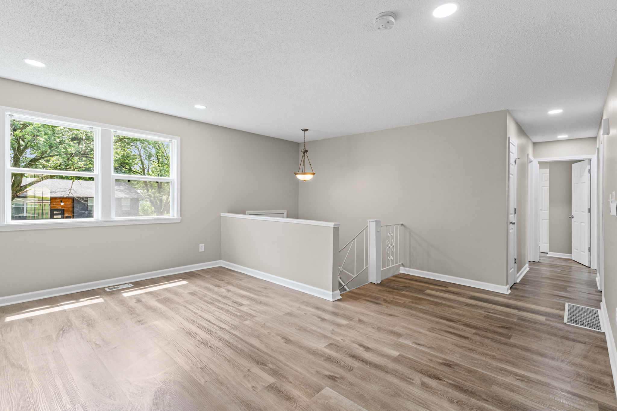 Living room with large windows