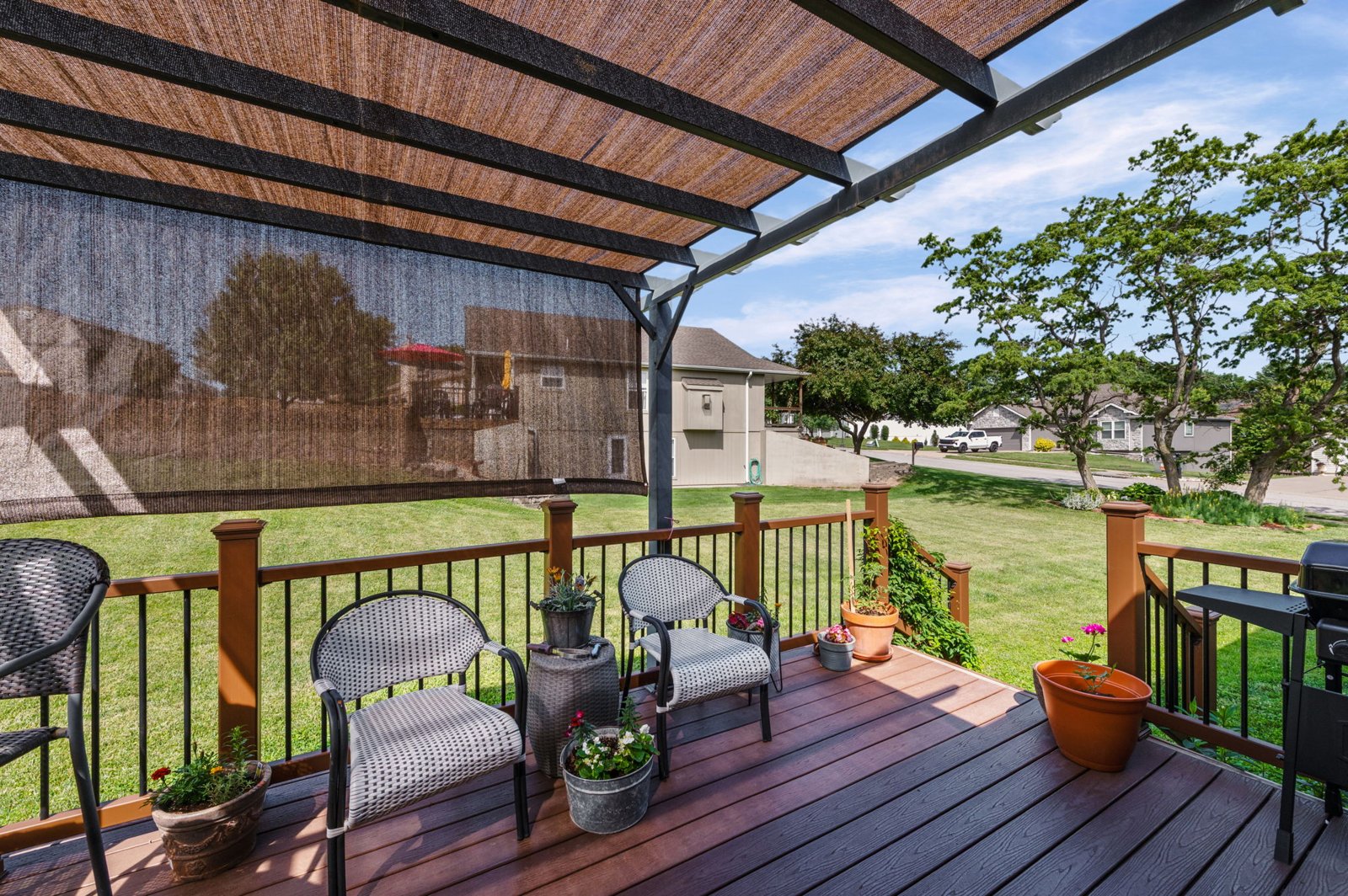 Upgraded covered deck built for entertaining