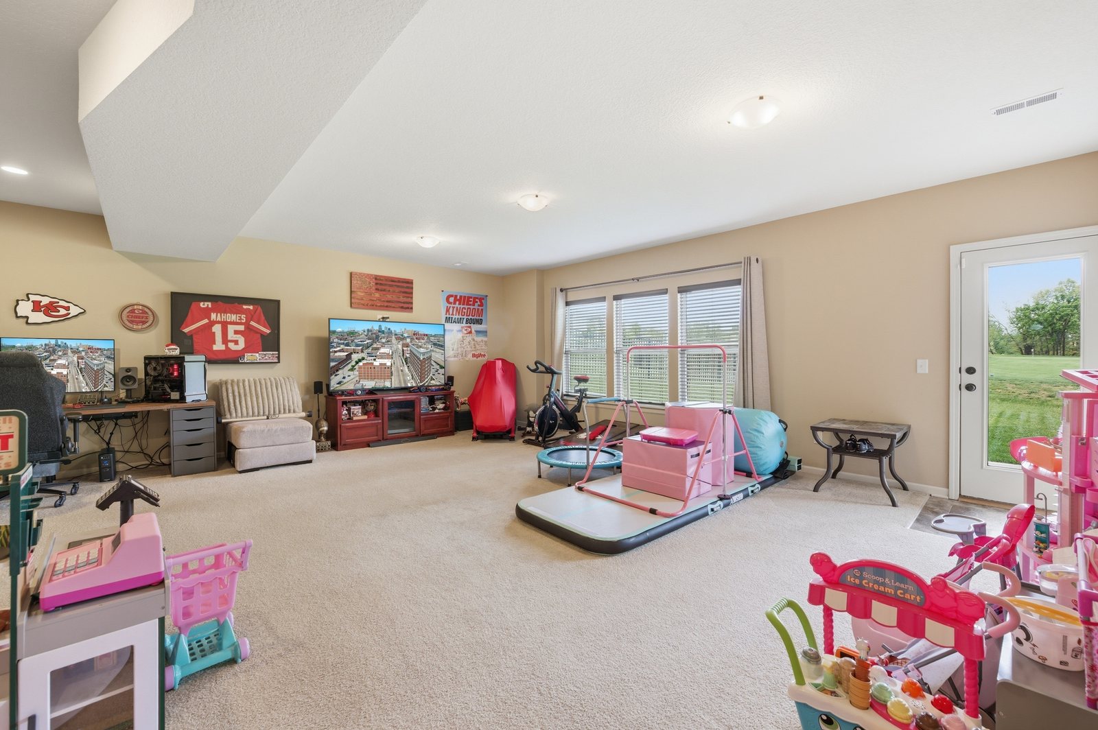Finished walk-out lower-level family room