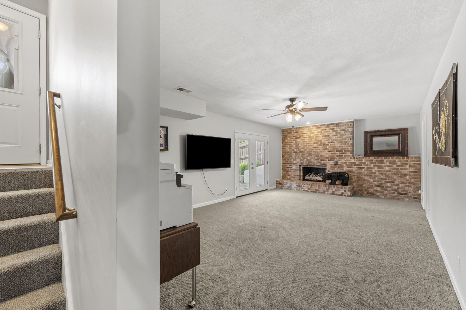 Finished lower-level family room at 1700 Todd Street